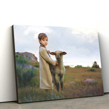 Jesus Once Was A Little Child 2  Canvas Picture - Jesus Christ Canvas Art - Christian Wall Art