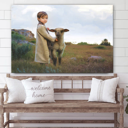 Jesus Once Was A Little Child 2  Canvas Picture - Jesus Christ Canvas Art - Christian Wall Art