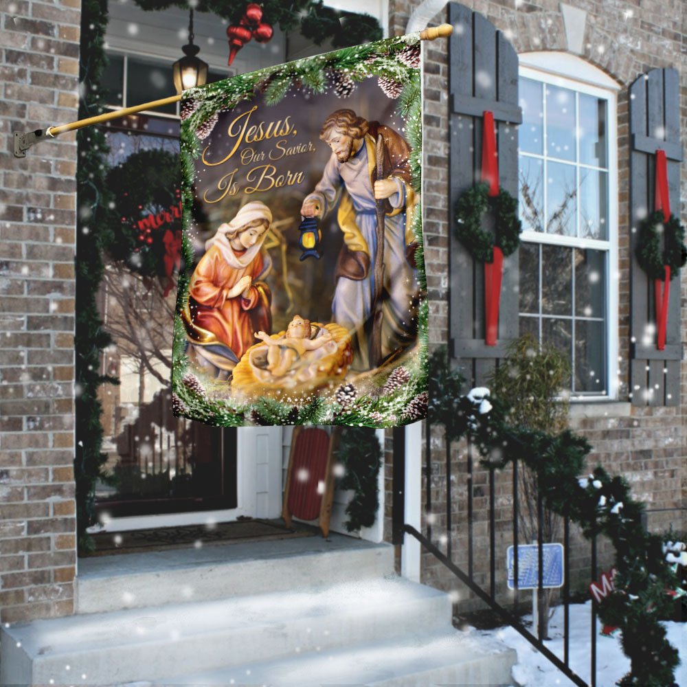 Jesus Our Savior Is Born The Day Jesus Was Born Home Decor For Christmas Flag