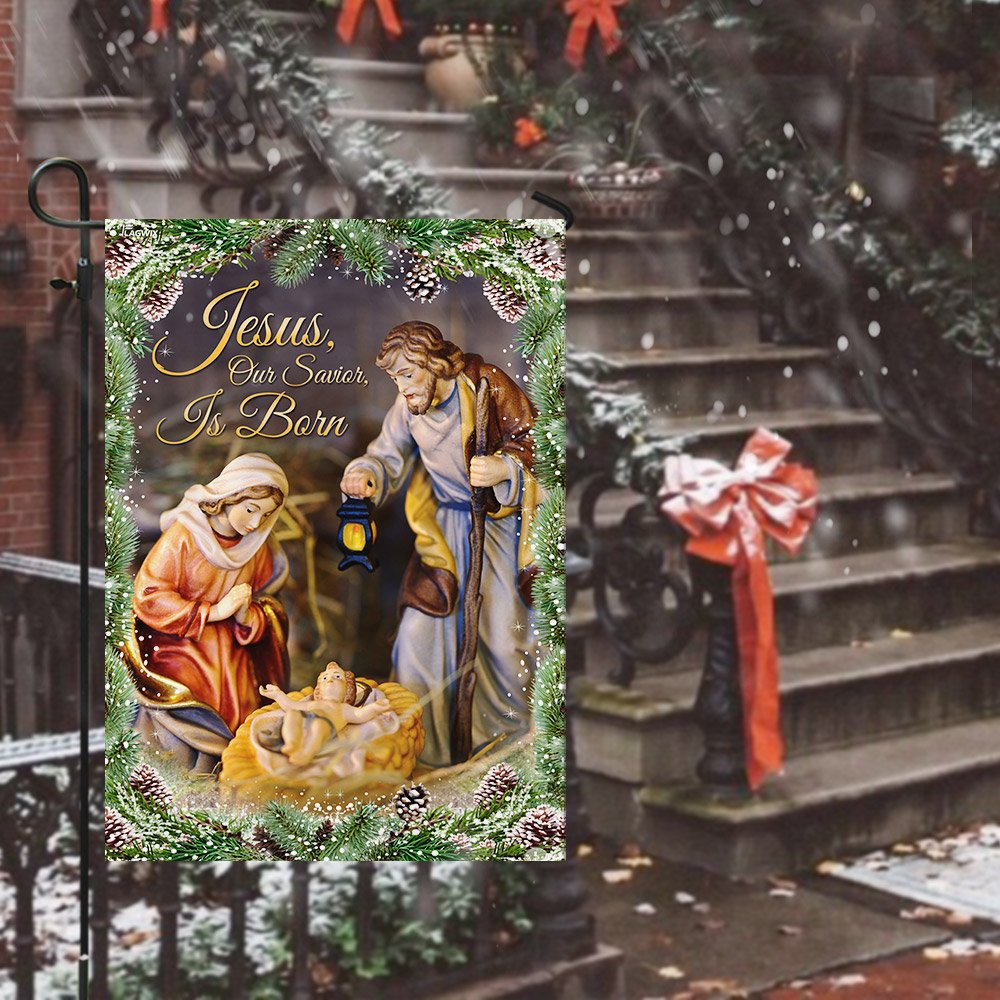 Jesus Our Savior Is Born The Day Jesus Was Born Home Decor For Christmas Flag