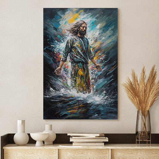 Jesus Out Of The Water Painting 1 - Canvas Picture - Jesus Christ Canvas - Christian Wall Art