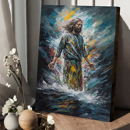 Jesus Out Of The Water Painting 1 - Canvas Picture - Jesus Christ Canvas - Christian Wall Art