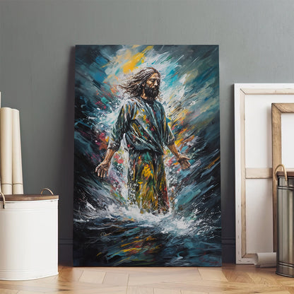 Jesus Out Of The Water Painting 1 - Canvas Picture - Jesus Christ Canvas - Christian Wall Art