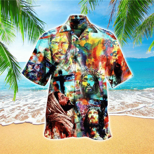 Jesus Paint Jesus Hawaiian Shirt - Christian Hawaiian Shirts For Men & Women
