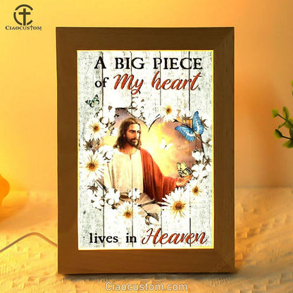 Jesus Painting, Gerbera Daisy, A Big Piece Of My Heart Frame Lamp