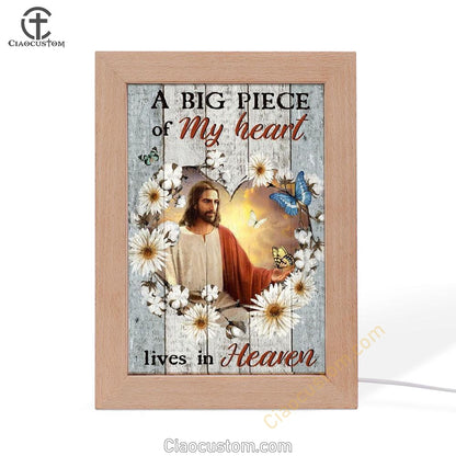 Jesus Painting, Gerbera Daisy, A Big Piece Of My Heart Frame Lamp