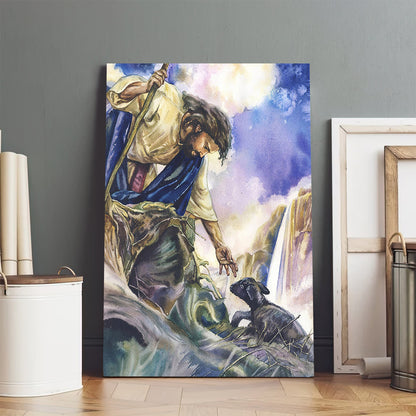 Jesus Painting Jesus Art Watercolor Jesus With Lamb - Jesus Canvas Art - Christian Wall Canvas