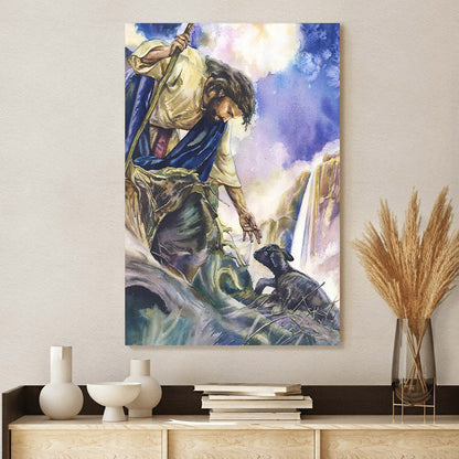 Jesus Painting Jesus Art Watercolor Jesus With Lamb - Jesus Canvas Art - Christian Wall Canvas