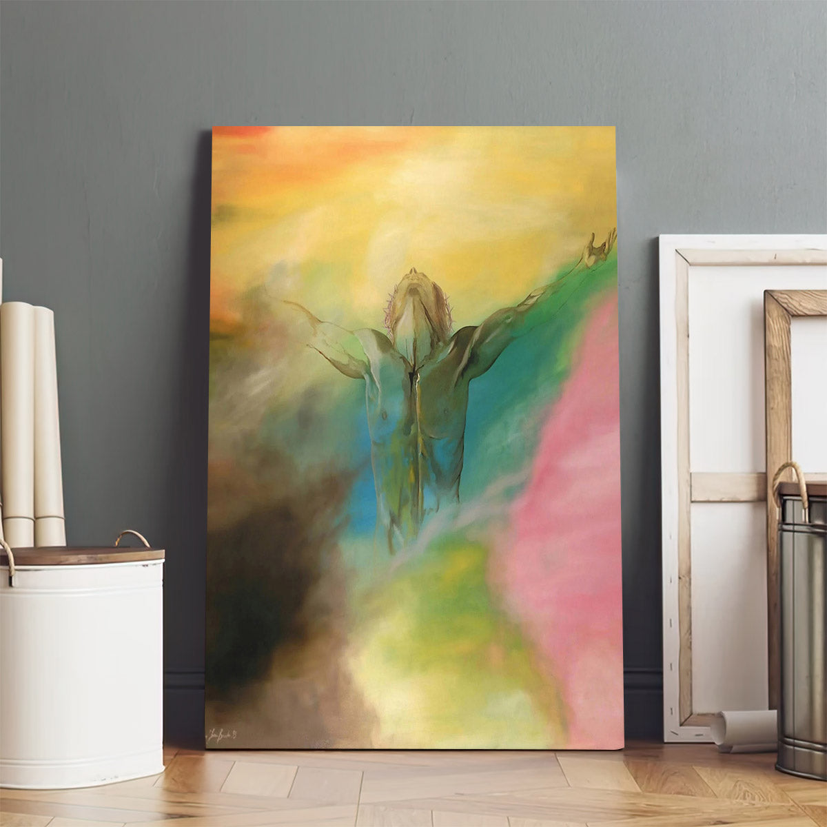 Jesus Painting Jesus Loves Easter Christianity - Canvas Pictures - Jesus Canvas Art - Christian Wall Art