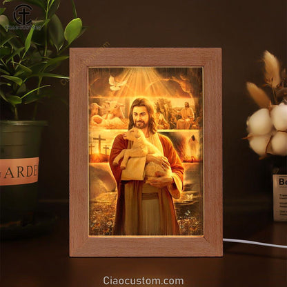 Jesus Painting, Lamb Of Jesus, Heaven Light, Jesus Life Frame Lamp