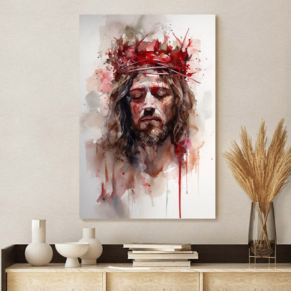 Jesus Painting Of Crown Head - Canvas Picture - Jesus Christ Canvas - Christian Wall Art