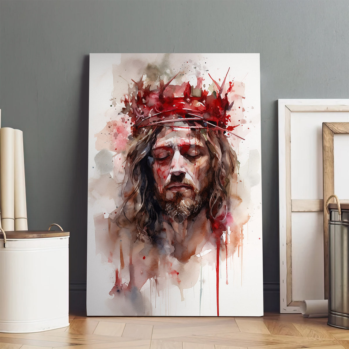 Jesus Painting Of Crown Head - Canvas Picture - Jesus Christ Canvas - Christian Wall Art