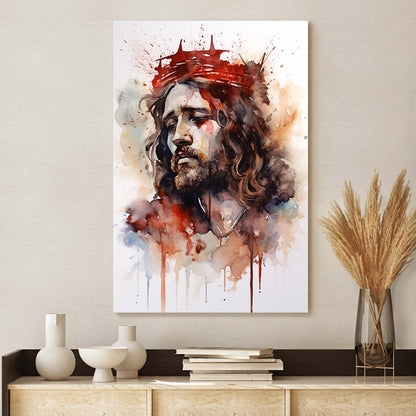 Jesus Painting Of Crown Head 1 - Canvas Picture - Jesus Christ Canvas - Christian Wall Art