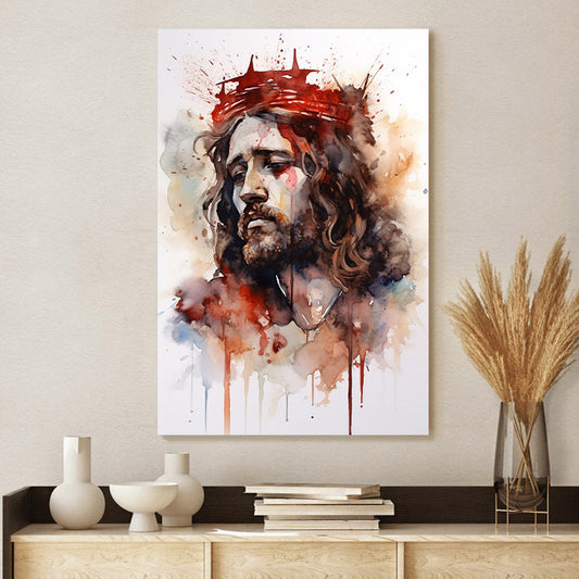 Jesus Painting Of Crown Head 1 - Canvas Picture - Jesus Christ Canvas - Christian Wall Art