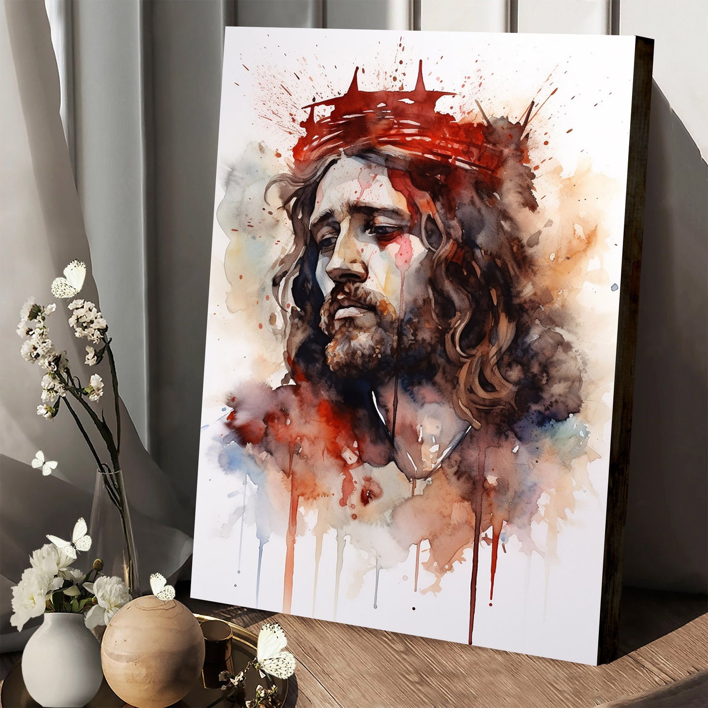 Jesus Painting Of Crown Head 1 - Canvas Picture - Jesus Christ Canvas - Christian Wall Art