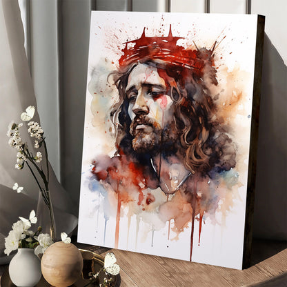 Jesus Painting Of Crown Head 1 - Canvas Picture - Jesus Christ Canvas - Christian Wall Art