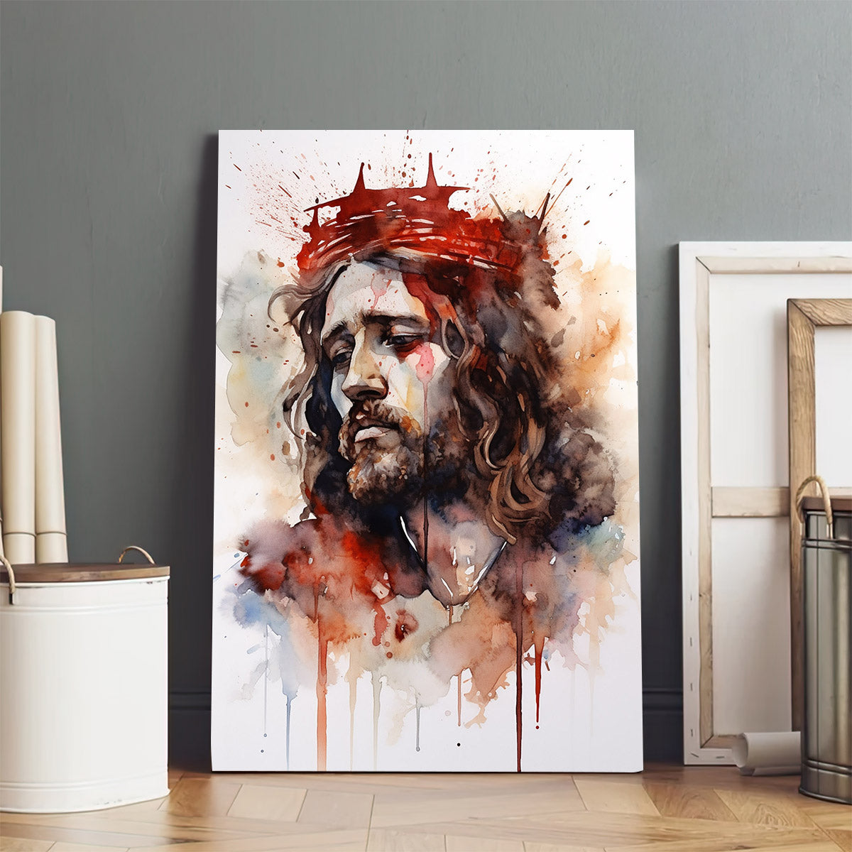 Jesus Painting Of Crown Head 1 - Canvas Picture - Jesus Christ Canvas - Christian Wall Art