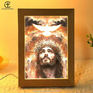 Jesus Painting, The Dove Of Peace, Heaven's Light, The Beautiful Sky Frame Lamp
