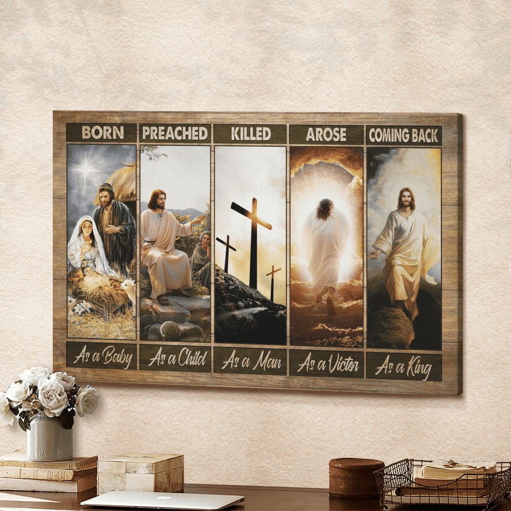 Jesus Painting The Life Of Jesus He Comes Back As A King Canvas Wall Art - Jesus Canvas Pictures - Christian Wall Posters