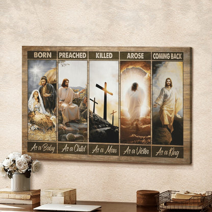 Jesus Painting The Life Of Jesus He Comes Back As A King Canvas Wall Art - Jesus Canvas Pictures - Christian Wall Posters