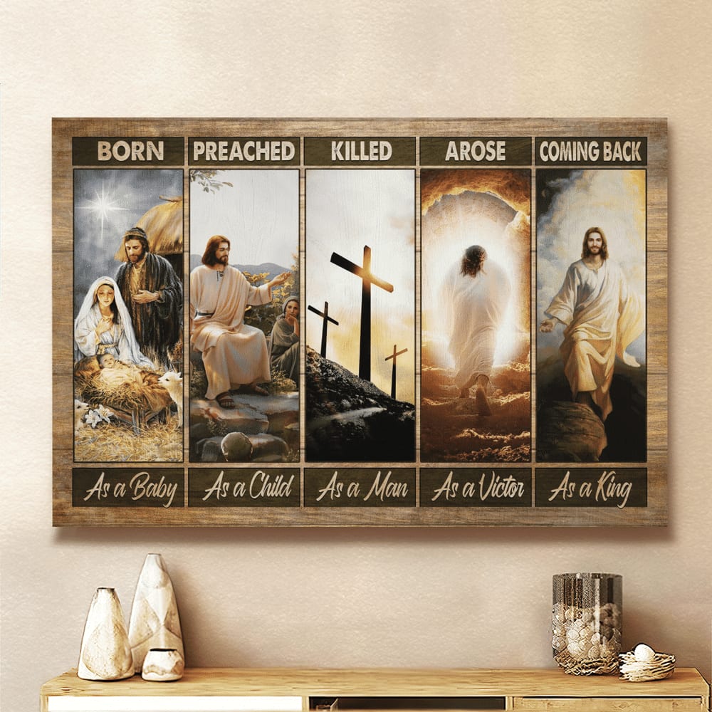 Jesus Painting The Life Of Jesus He Comes Back As A King Canvas Wall Art - Jesus Canvas Pictures - Christian Wall Posters