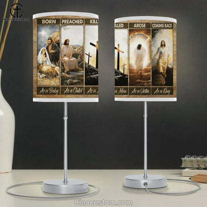 Jesus Painting The Life Of Jesus He Comes Back As A King Table Lamp