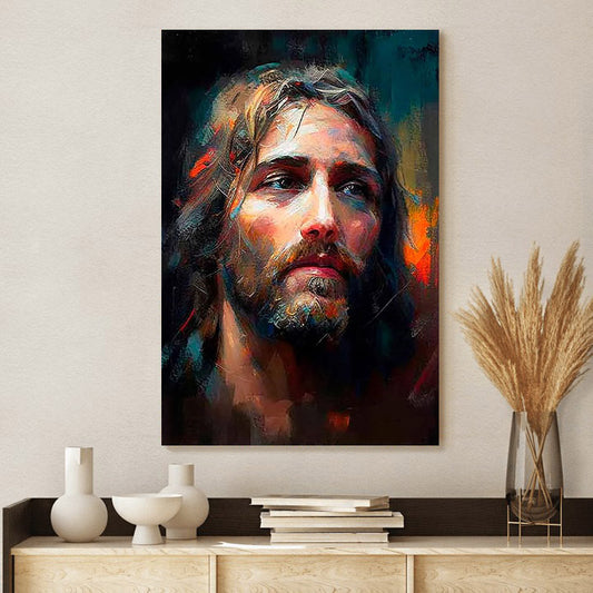 Jesus Painting Unique Not Seen Anywhere In Painterly - Canvas Pictures - Jesus Canvas Art - Christian Wall Art