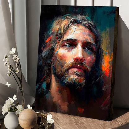 Jesus Painting Unique Not Seen Anywhere In Painterly - Canvas Pictures - Jesus Canvas Art - Christian Wall Art