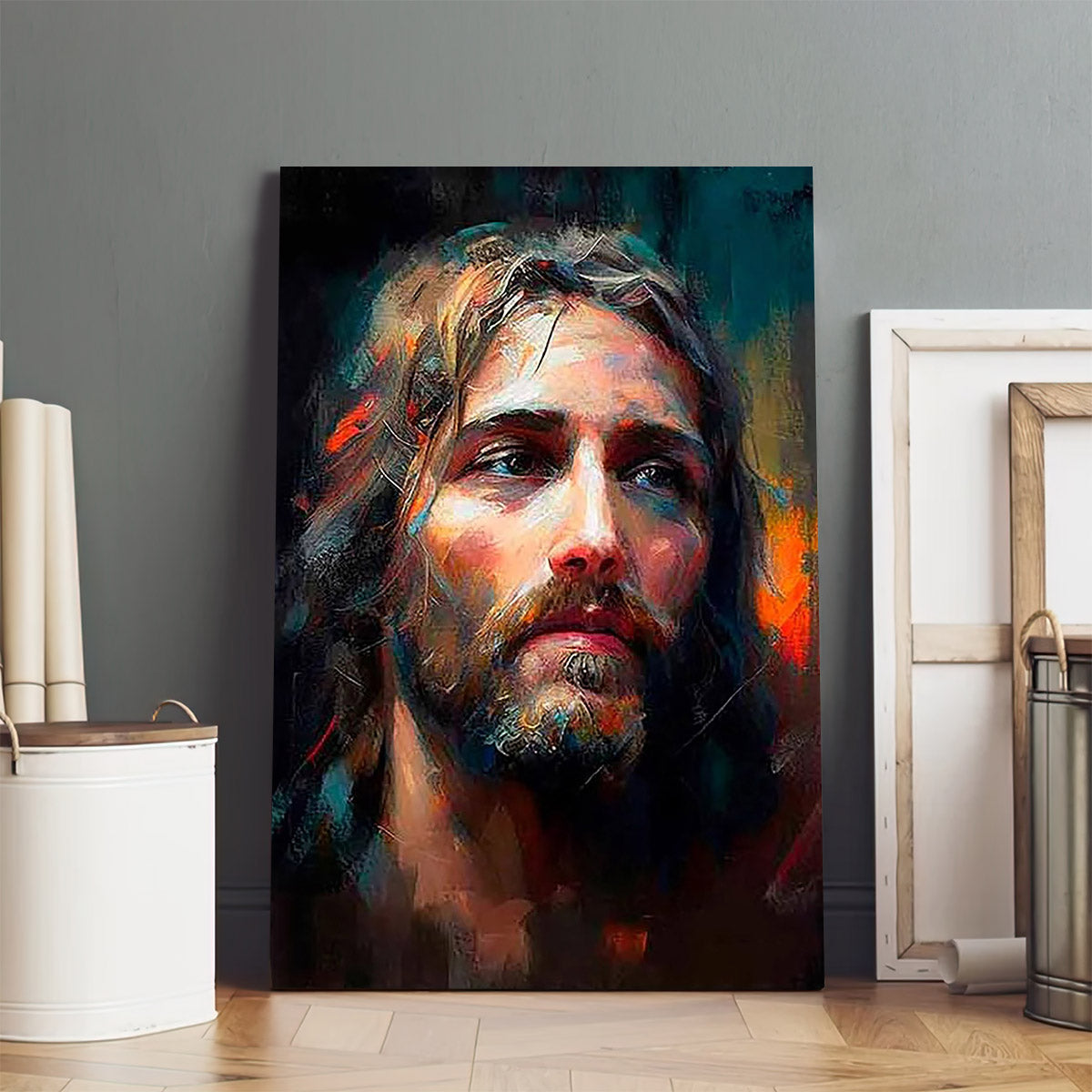 Jesus Painting Unique Not Seen Anywhere In Painterly - Canvas Pictures - Jesus Canvas Art - Christian Wall Art
