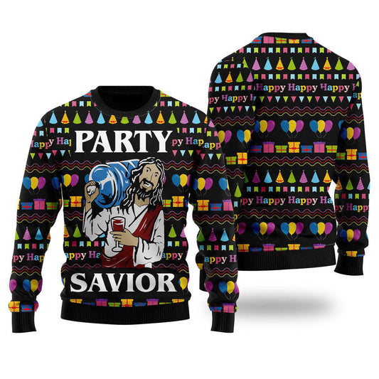 Jesus Party Ugly Christmas Sweater For Men & Women Adult - Jesus Christ Sweater - Christian Shirts Gifts Idea
