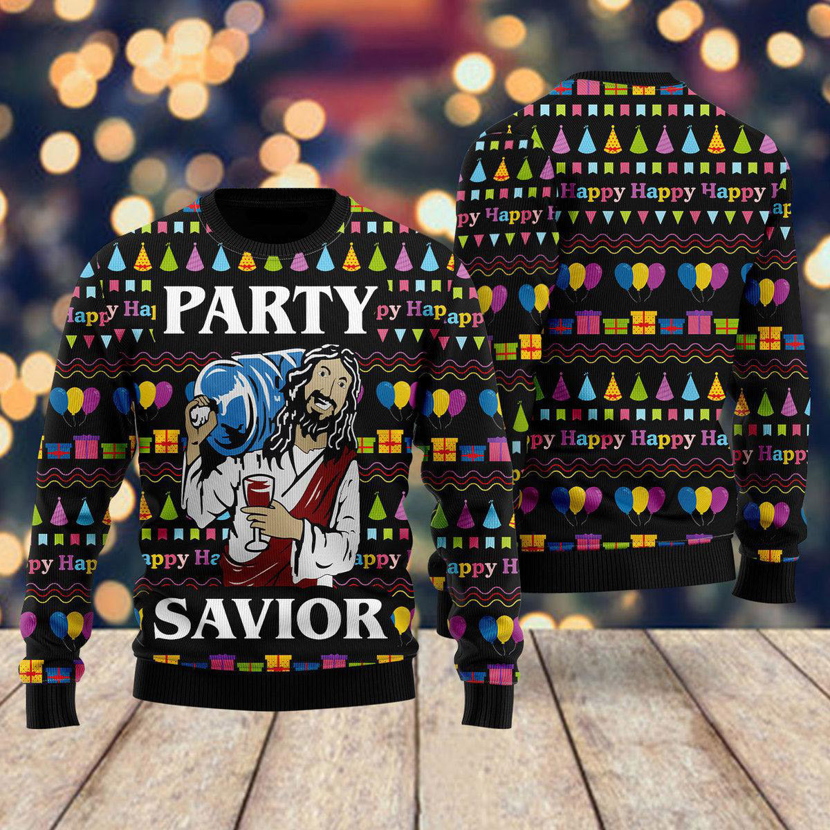 Jesus Party Ugly Christmas Sweater For Men & Women Adult - Jesus Christ Sweater - Christian Shirts Gifts Idea