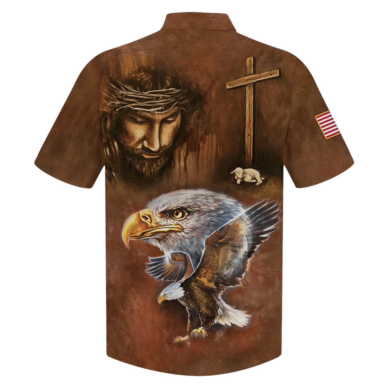 Jesus Patriotic Eagle Hawaiian Shirts - Christian Hawaiian Shirt - Jesus Hawaiian Shirts