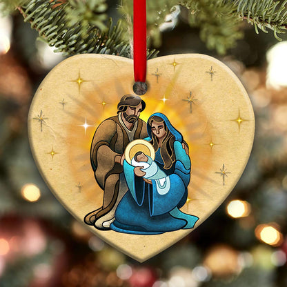Jesus Peace On Earth Heart Ceramic Ornament - Christmas Ornament - Christmas Gift