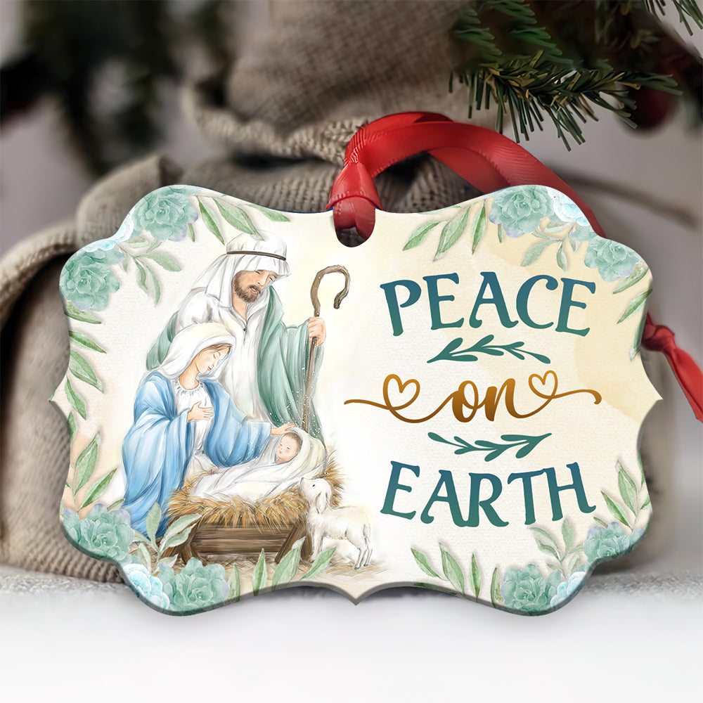 Jesus Peace On Earth Metal Ornament - Christmas Ornament - Christmas Gift