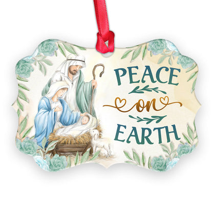 Jesus Peace On Earth Metal Ornament - Christmas Ornament - Christmas Gift