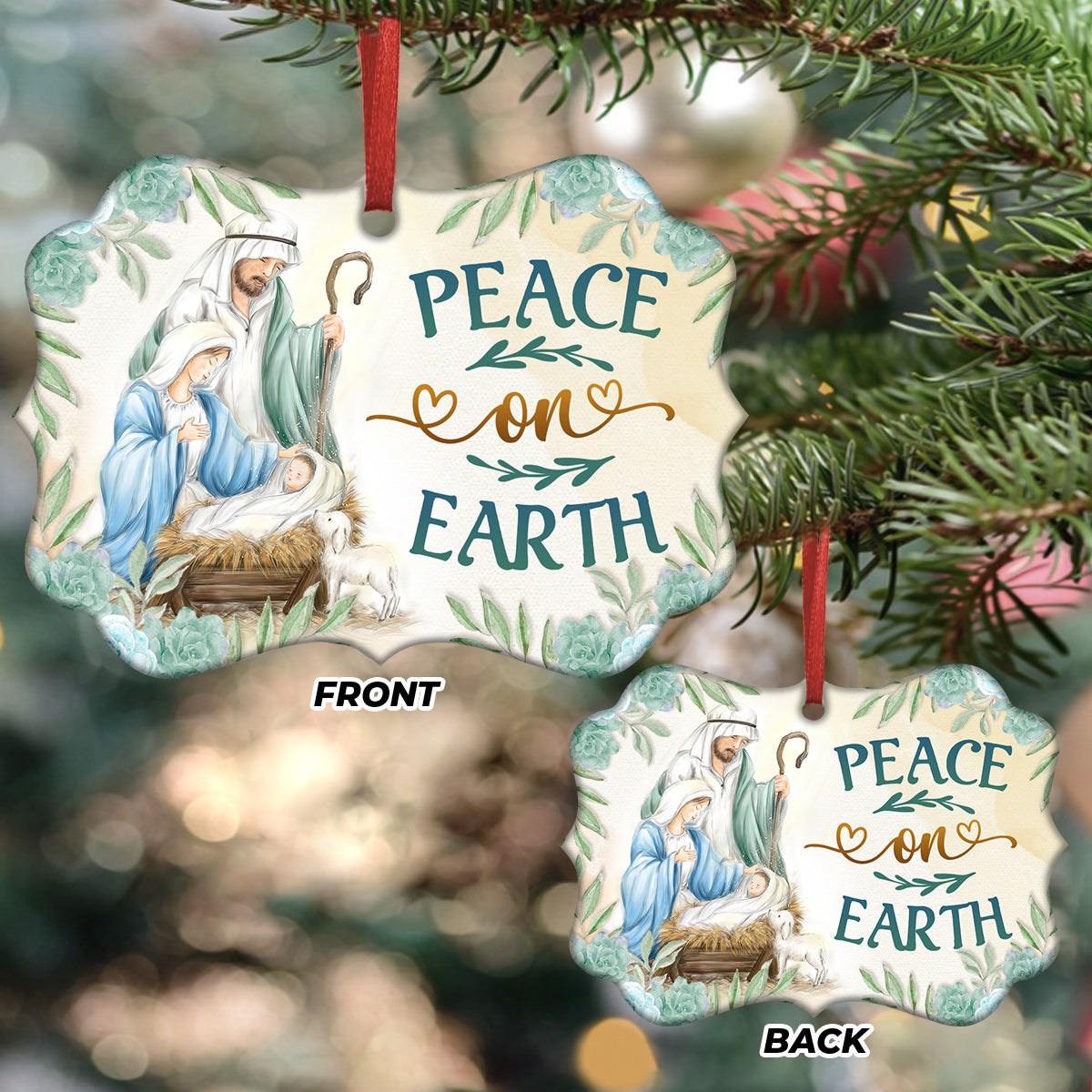Jesus Peace On Earth Metal Ornament - Christmas Ornament - Christmas Gift