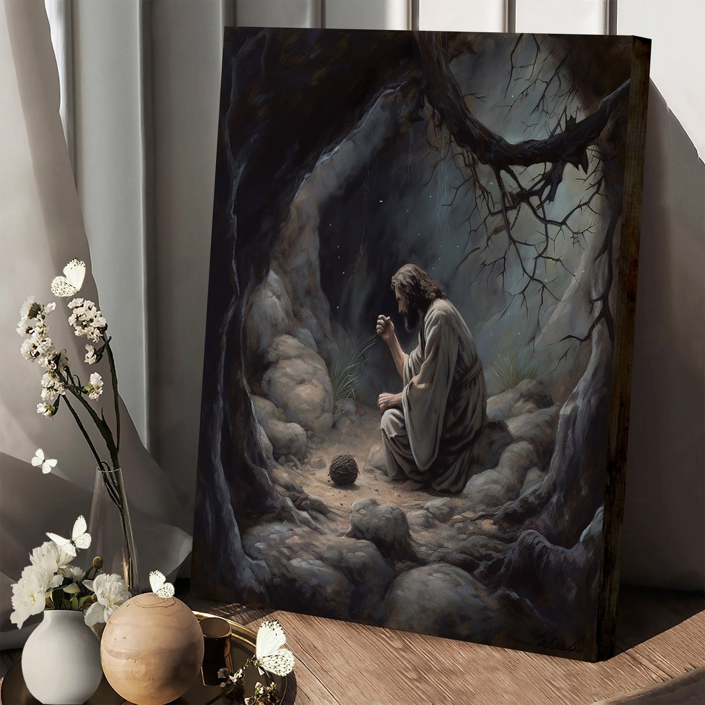 Jesus Picking Off A Rocks - Canvas Pictures - Jesus Christ Canvas - Christian Wall Art