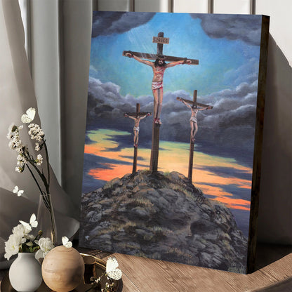 Jesus Picture Cross Canvas Picture - Jesus Christ Canvas Art - Christian Wall Canvas