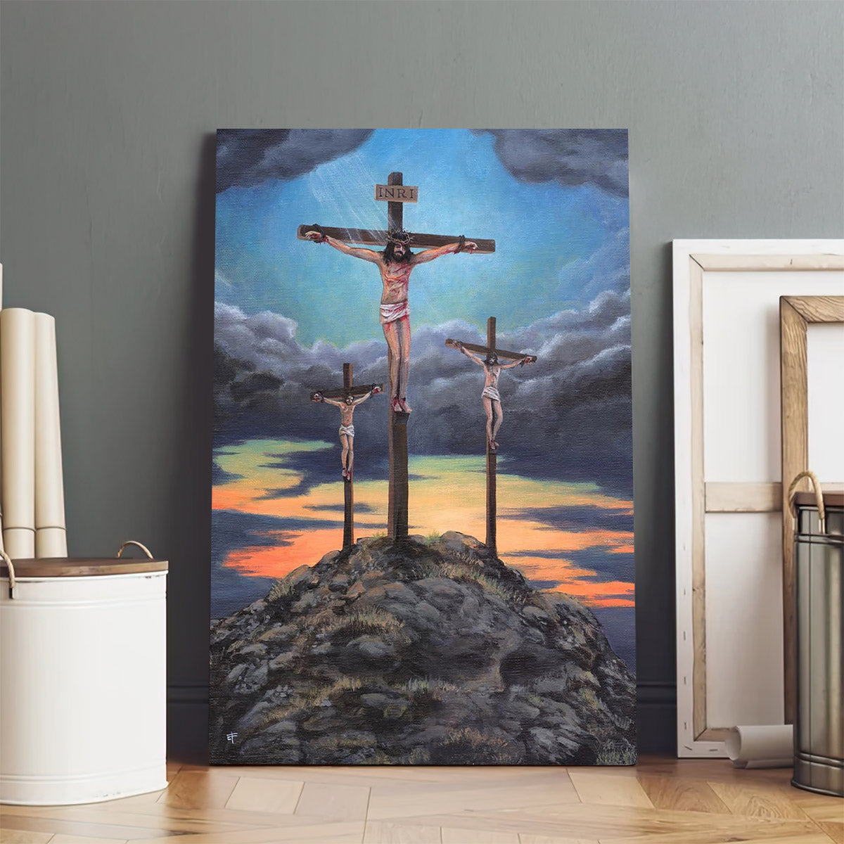 Jesus Picture Cross Canvas Picture - Jesus Christ Canvas Art - Christian Wall Canvas