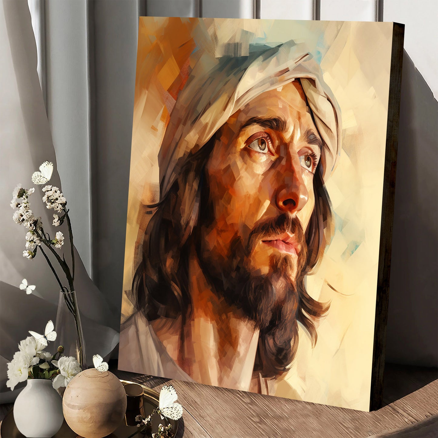 Jesus Portrait - Canvas Picture - Jesus Christ Canvas - Christian Wall Art