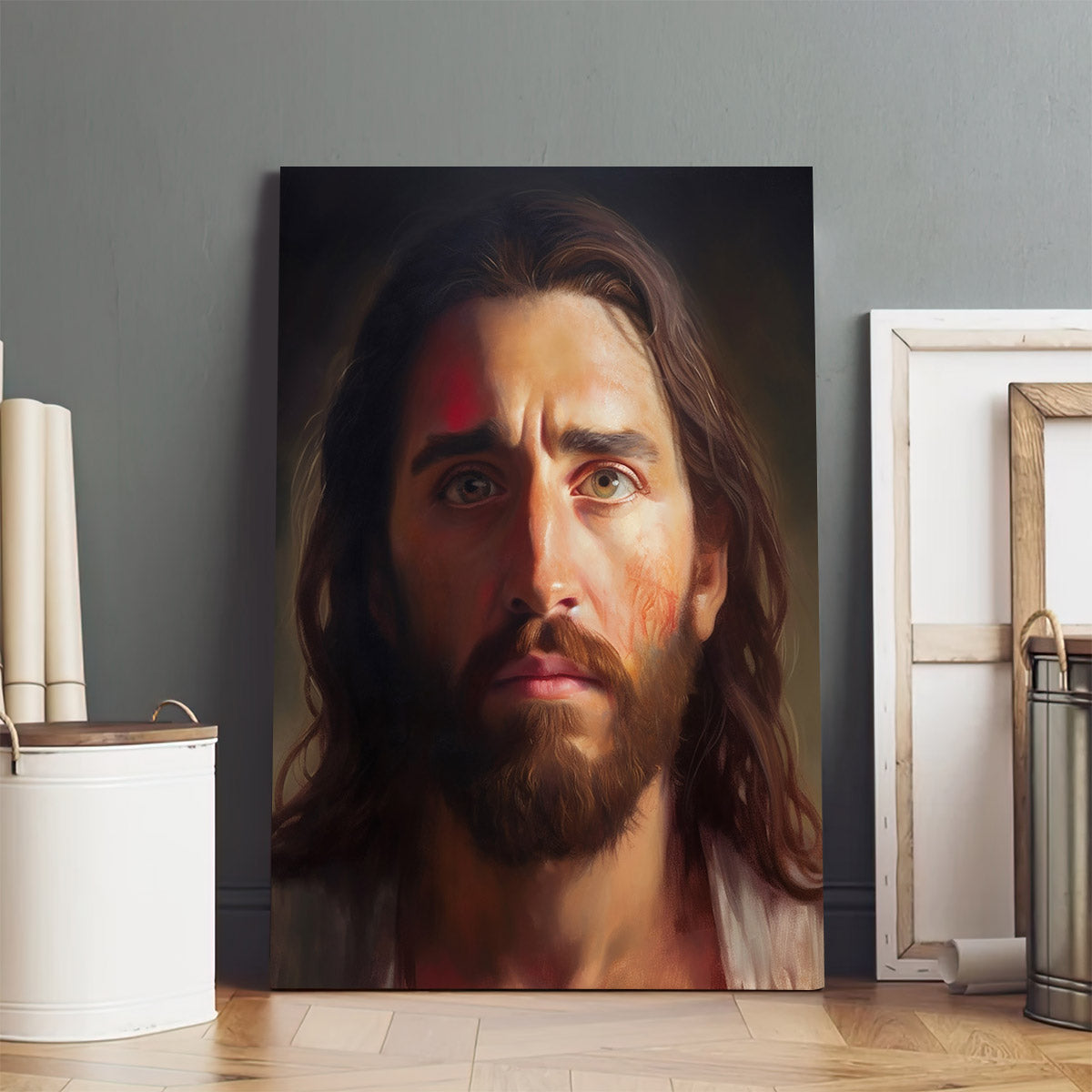 Jesus Portrait - Canvas Pictures - Jesus Christ Canvas - Christian Wall Art