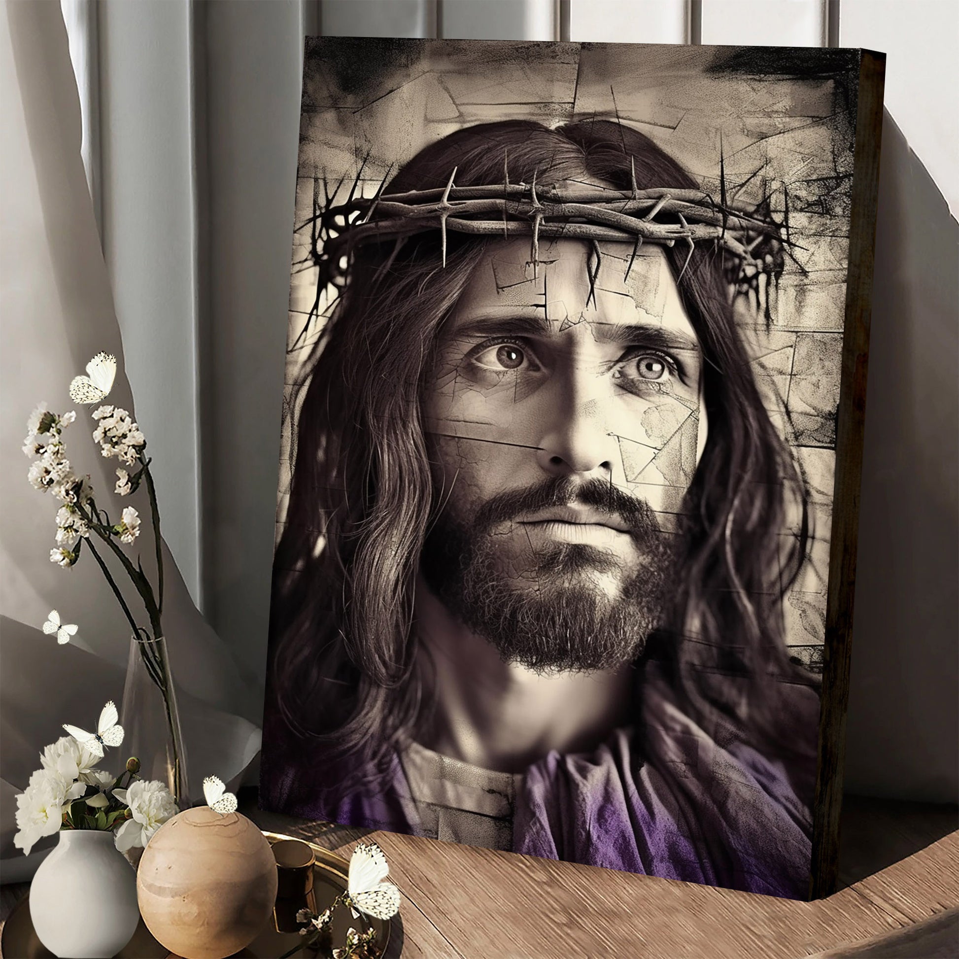 Jesus Portrait 3 - Canvas Pictures - Jesus Christ Canvas - Christian Wall Art
