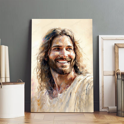 Jesus Portrait Canvas Wall Art - Jesus Christ Canvas - Christian Wall Art