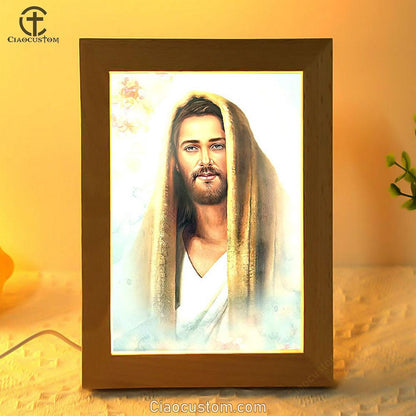 Jesus Portrait Frame Lamp - Jesus Art Prints - Jesus Art - Christian Home Decor