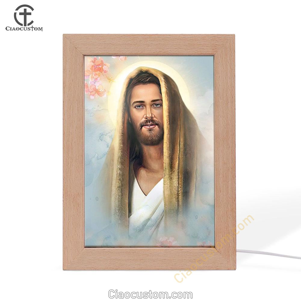 Jesus Portrait Frame Lamp - Jesus Art Prints - Jesus Art - Christian Home Decor