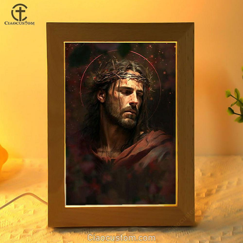 Jesus Portrait Frame Lamp Pictures - Christian Wall Art - Jesus Frame Lamp Art