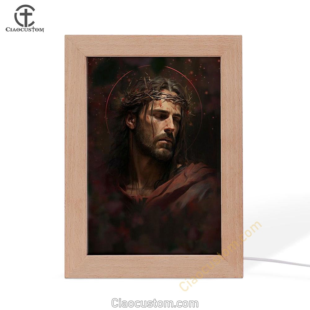 Jesus Portrait Frame Lamp Pictures - Christian Wall Art - Jesus Frame Lamp Art
