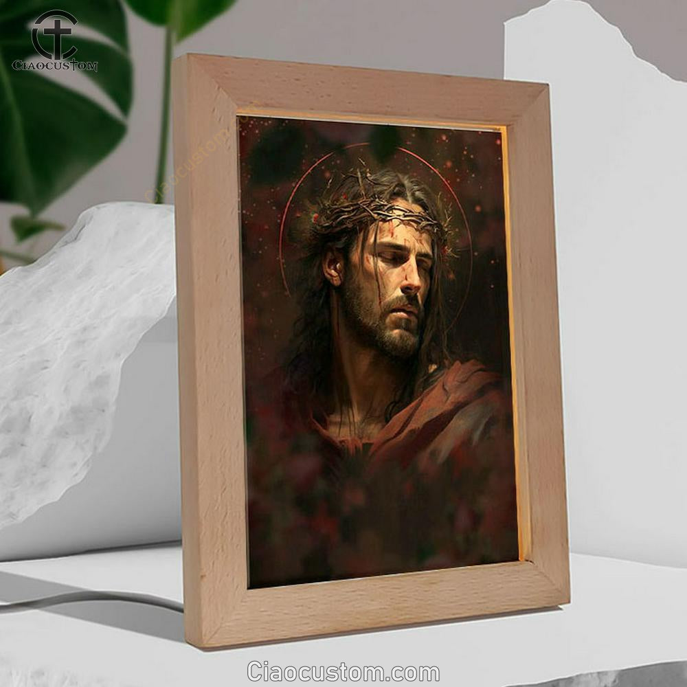 Jesus Portrait Frame Lamp Pictures - Christian Wall Art - Jesus Frame Lamp Art