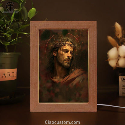 Jesus Portrait Frame Lamp Pictures - Christian Wall Art - Jesus Frame Lamp Art