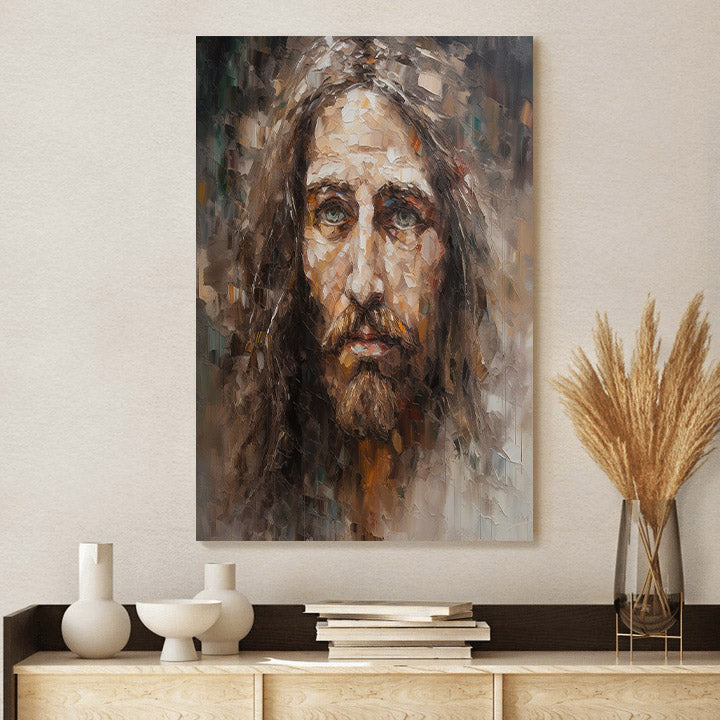 Jesus Portrait Oil Painting - Canvas Picture - Jesus Christ Canvas - Christian Wall Art